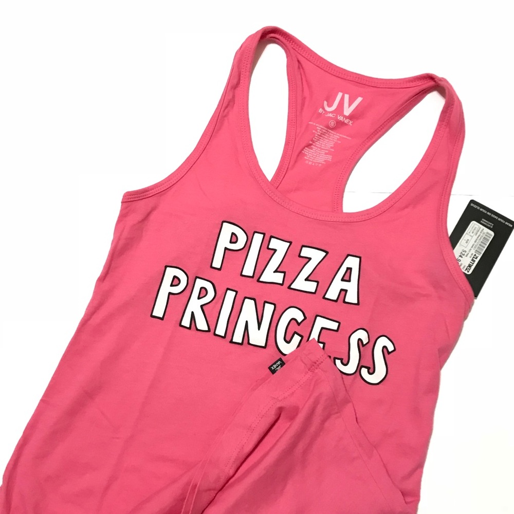 pizza princess pink tank top